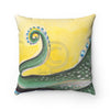 Green Octopus Watercolor Art Pillow Home Decor