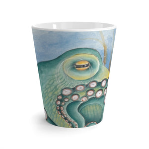 Green Octopus Watercolor Art White Latte Mug 12Oz Mug
