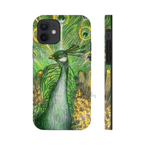 Green Peacock Bird Art Nouveau Blue Vintage Case Mate Tough Phone Cases Iphone 12