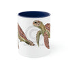 Green Sea Turtle Art Accent Coffee Mug 11Oz Navy /