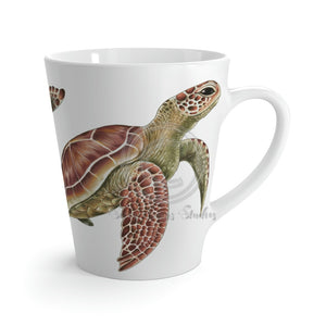 Green Sea Turtle Art Latte Mug 12Oz Mug
