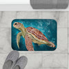 Green Sea Turtle Ocean Art Bath Mat Home Decor