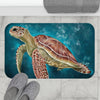 Green Sea Turtle Ocean Art Bath Mat Home Decor