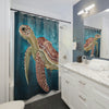 Green Sea Turtle Ocean Art Shower Curtain Home Decor