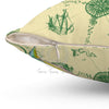 Green Sea Turtle Vintage Map Beige Watercolor Square Pillow Home Decor