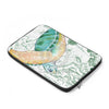 Green Sea Turtle Vintage Map Laptop Sleeve