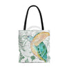 Green Sea Turtle Vintage Map White Tote Bag Bags