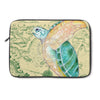 Green Sea Turtle Vintage Map Yellow Laptop Sleeve 13