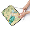Green Sea Turtle Vintage Map Yellow Laptop Sleeve