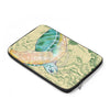 Green Sea Turtle Vintage Map Yellow Laptop Sleeve