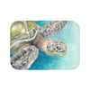 Green Sea Turtle Watercolor Art Bath Mat Small 24X17 Home Decor