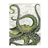 Green Tentacles Octopus Vintage Map Art Velveteen Plush Blanket 60 × 80 All Over Prints