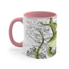 Green Tentacles Octopus Vintage Map On White Art Accent Coffee Mug 11Oz