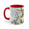 Green Tentacles Octopus Vintage Map On White Art Accent Coffee Mug 11Oz