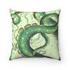Green Tentacles Vintage Map Square Pillow Home Decor