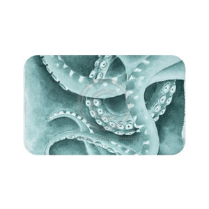 Green Tentacles Watercolor Art Bath Mat Large 34X21 Home Decor