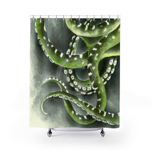 Green Tentacles Watercolor Art Shower Curtains 71 X 74 Home Decor