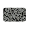 Grey Floral Pattern On Black Bath Mat Large 34X21 Home Decor