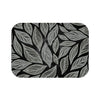 Grey Floral Pattern On Black Bath Mat Small 24X17 Home Decor