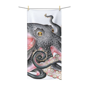 Grey Salmon Pink Octopus Kraken Tentacles Ink Polycotton Towel 30 × 60 Home Decor