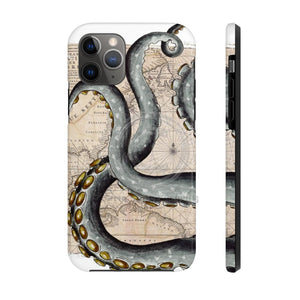 Grey Tentacles Octopus Vintage Map Ink Art Case Mate Tough Phone Cases Iphone 11 Pro