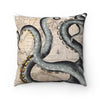 Grey Tentacles Vintage Map Square Pillow Home Decor