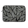 Grey Yellow Leaves Floral On Black Laptop Sleeve 13