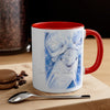 Happy Dolphins Love Blue Watercolor Art Accent Coffee Mug 11Oz