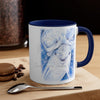 Happy Dolphins Love Blue Watercolor Art Accent Coffee Mug 11Oz