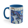 Happy Dolphins Watercolor Vintage Map Art Accent Coffee Mug 11Oz Blue /