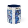 Happy Dolphins Watercolor Vintage Map Art Accent Coffee Mug 11Oz Navy /