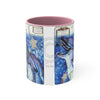 Happy Dolphins Watercolor Vintage Map Art Accent Coffee Mug 11Oz Pink /