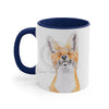 Happy Fox Watercolor Art Accent Coffee Mug 11Oz