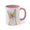 Happy Fox Watercolor Art Accent Coffee Mug 11Oz