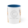 Happy Fox Watercolor Art Accent Coffee Mug 11Oz Blue /