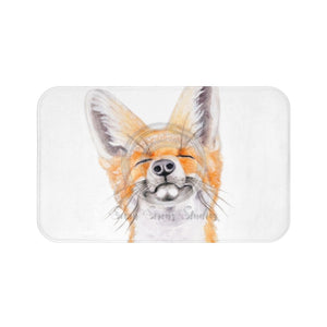 Happy Fox Watercolor Art Bath Mat 34 × 21 Home Decor