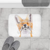 Happy Fox Watercolor Art Bath Mat Home Decor