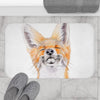 Happy Fox Watercolor Art Bath Mat Home Decor