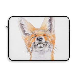 Happy Fox Watercolor Art Laptop Sleeve 15