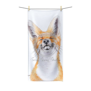 Happy Fox Watercolor Art Polycotton Towel 30 × 60 Home Decor