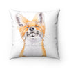 Happy Fox Watercolor Art Square Pillow Home Decor