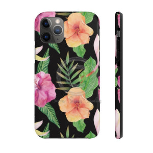 Hibiscus Black Pattern Floral Chic Case Mate Tough Phone Cases Iphone 11 Pro
