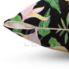 Hibiscus Exotic Black Watercolor Ii Square Pillow Home Decor