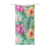 Hibiscus Tropical Teal Pattern Polycotton Towel 36X72 Home Decor