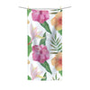 Hibiscus Tropical White Pattern Polycotton Towel 36X72 Home Decor