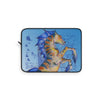 Hippocampus Seahorse Vintage Map Blue Watercolor Art Laptop Sleeve 15