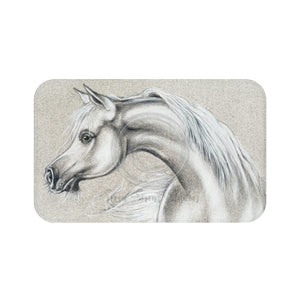 Arabian Horse Grey Fine Art Bath Mat 34 × 21 Home Decor