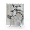 Horse Arabian Grey Fine Art Shower Curtain 71 × 74 Home Decor