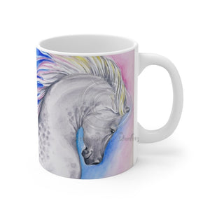 Arabian Rainbow Horse Watercolor Art Mug 11Oz