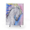 Arabian Rainbow Horse Watercolor Art Shower Curtain 71 × 74 Home Decor